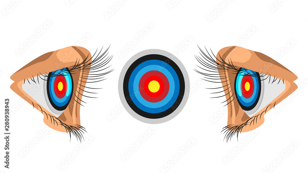 eyes focus on the target. illustration of business competition. the target is focused on the eye. eps10 vector file eyes focus on the target. illustration of business competition. the target is focused on the eye. eps10 vector file