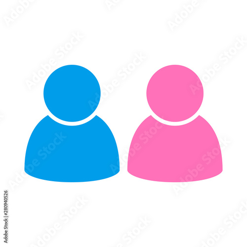 Man, woman vector icon. Gender icon. Two people. Group of humans sign