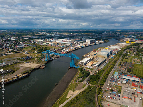 The Tees Transporter Bridge in Middlesbrough that crosses the River Tees