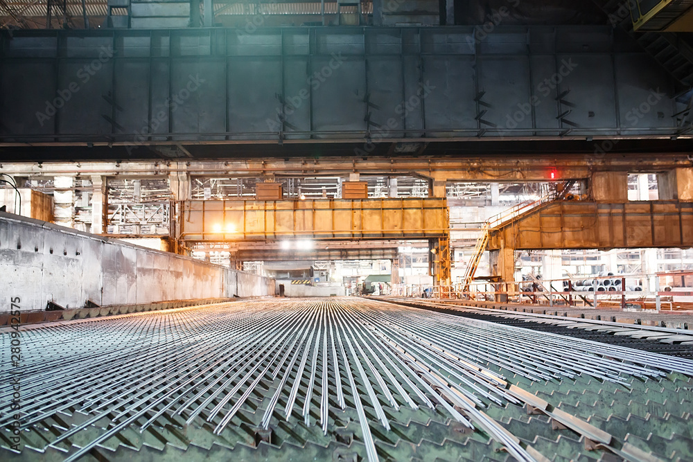 Metallurgy industry. Rolling mill. The valve is cooled after rolling.