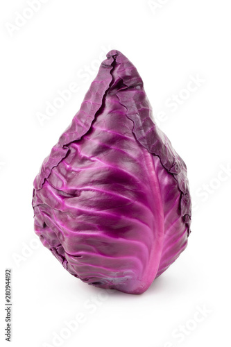 healthy food - red pointed cabbage isolated on a white background