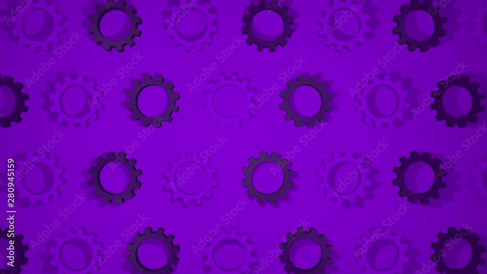 3D Gear Animation Shifted. The gears are rotating smoothly against each other. 2 Colors Purple and a darker purple 3D Gear Animation Shifted. The gears are rotating smoothly against each other. 2 Colors Purple and a darker purple