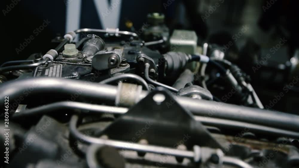 4K Close up Airplane Engine footage from a turboprop aircraft. Showing ...