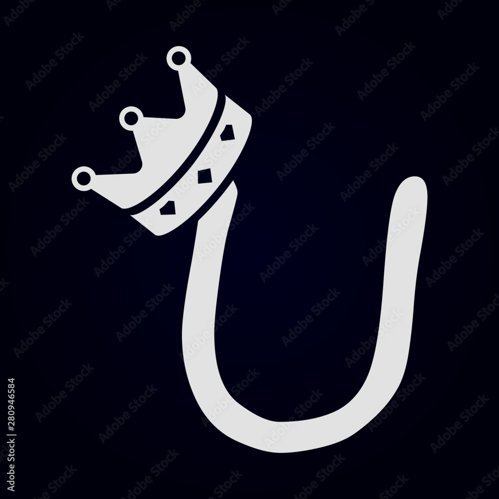 Caligrafía de la letra U con corona en la parte superior Stock Vector | Adobe Stock Caligrafía de la letra U con corona en la parte superior Stock Vector | Adobe Stock