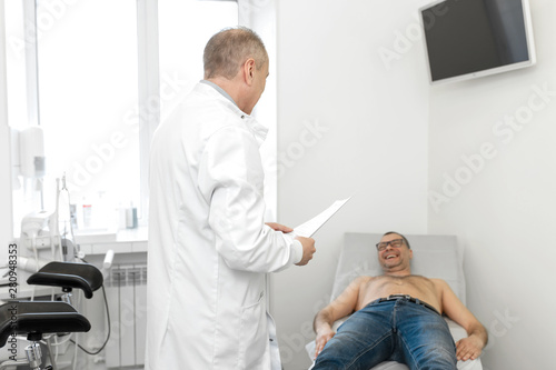 Doctor watching medical record of a patient