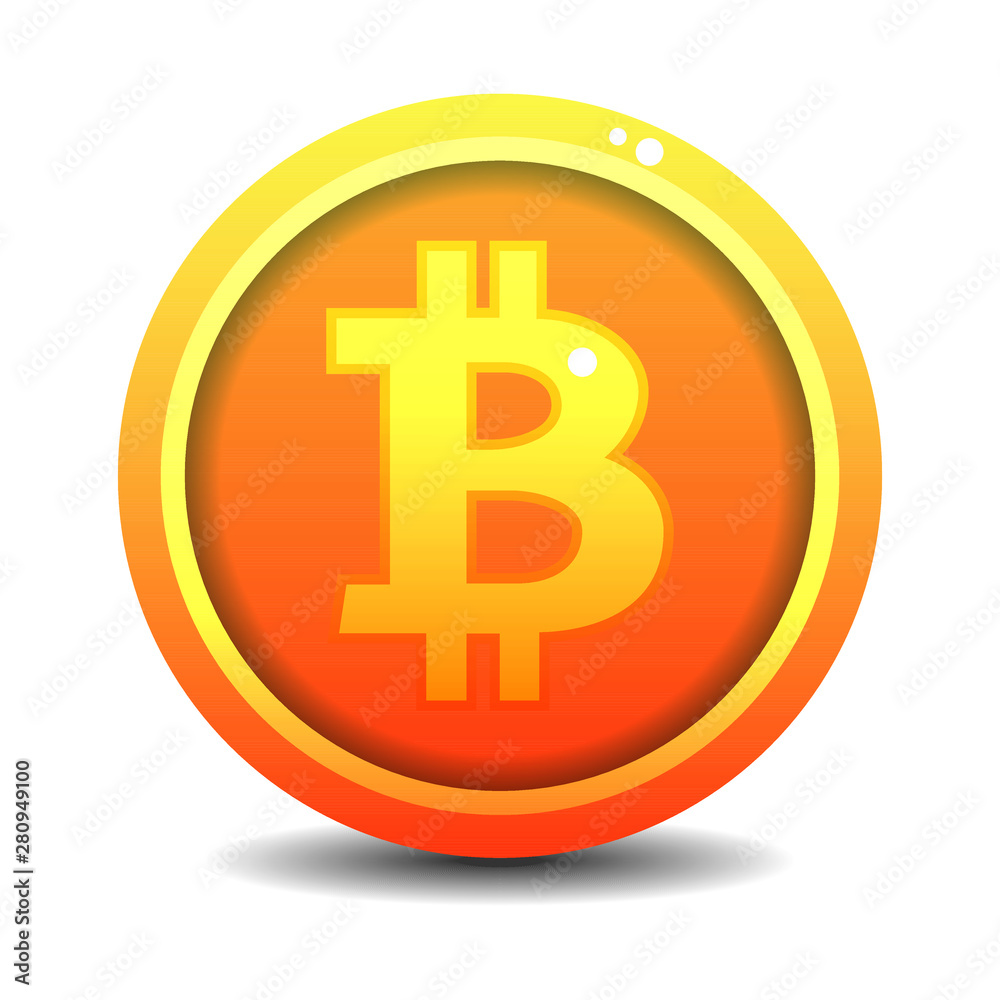 Bitcoin gold coin illustration vector Bitcoin gold coin illustration vector