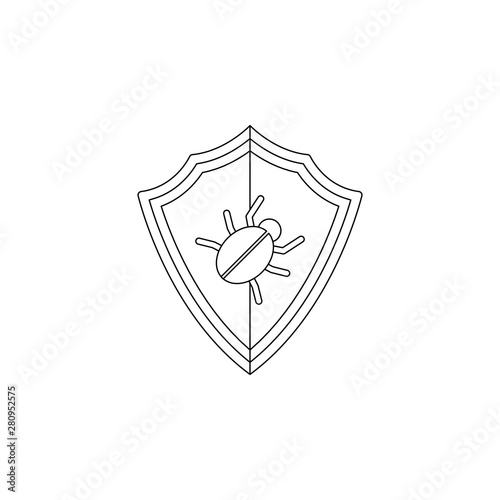 shield from viruses icon. Element of virus antivirus for mobile concept and web apps icon. Outline, thin line icon for website design and development, app development