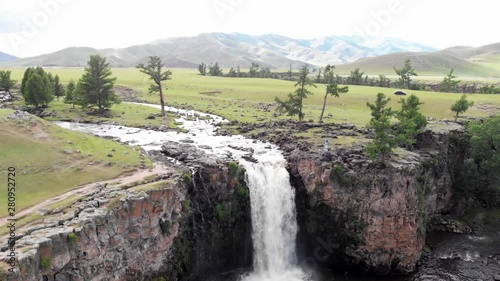 Aerial view of the Orkhon Valley Canyon, Central Mongolia photo