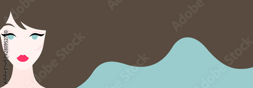 Illustration of brunette woman