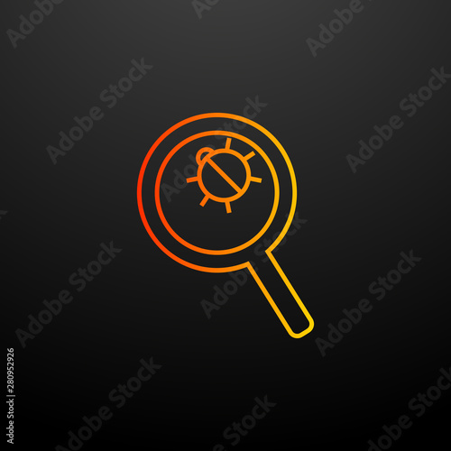 Beetle under a magnifying glass nolan icon. Elements of virus antivirus set. Simple icon for websites, web design, mobile app, info graphics