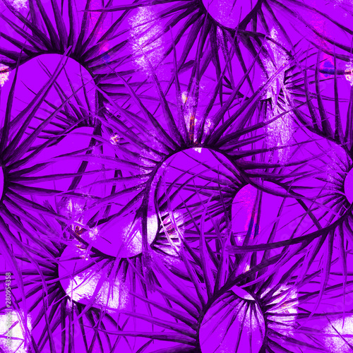 Tropical Purple Seamless Pattern. Summer Jungle © Сашка Шаргаева