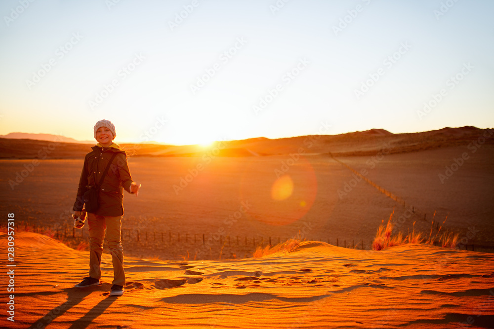 Namib desert at sunset