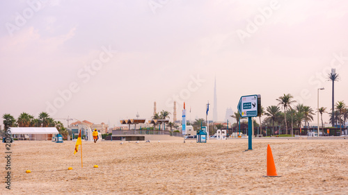 Sand beach view to Burj al Khalifa