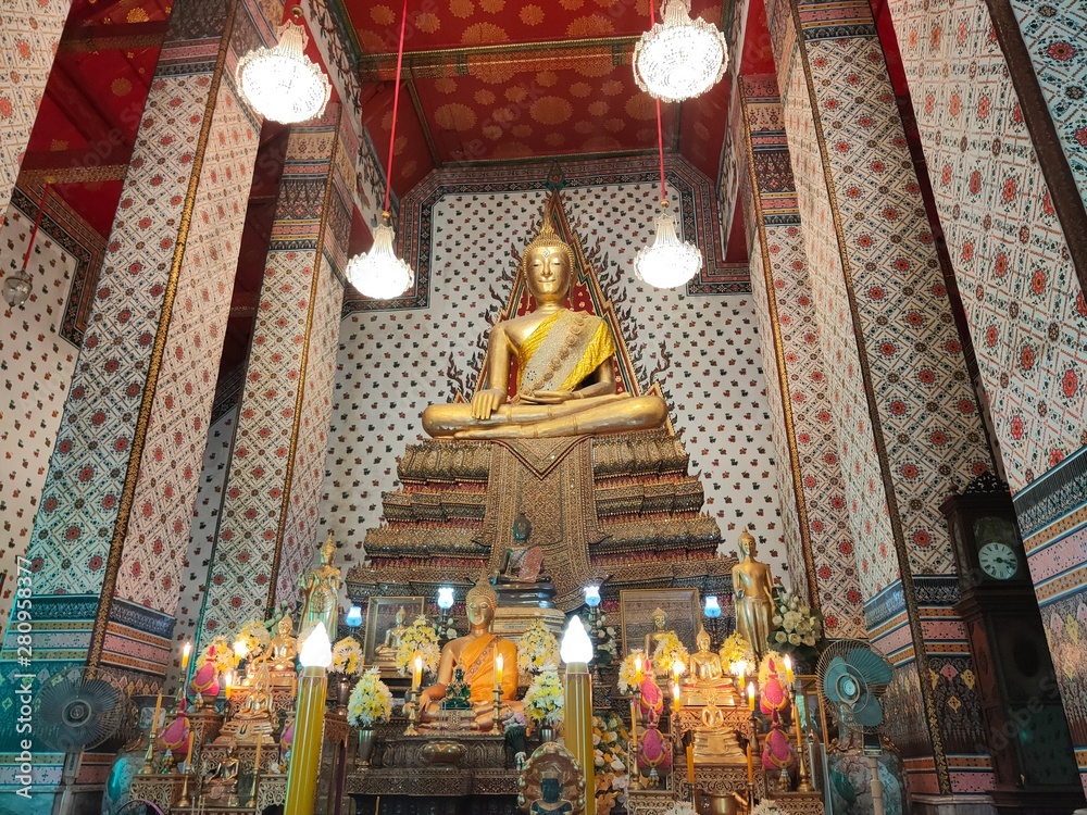 buddha statue in thai temple in bangkok thailand