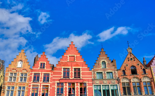 The historical city center and Market Square  Markt  in Bruges  Brugge   Belgium.