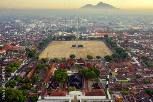 North square Yogyakarta with twin banyan trees photo