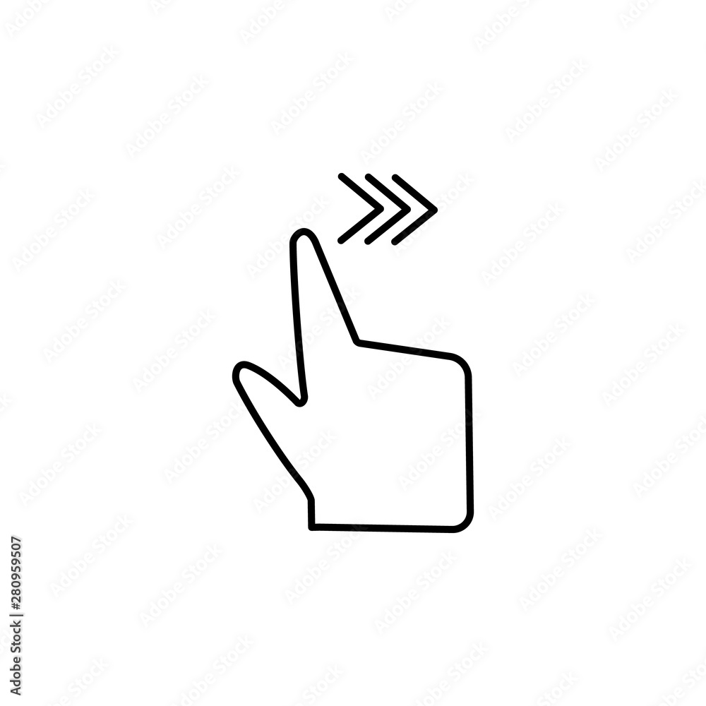 Screen, finger, swipe icon. Element of corruption icon. Thin line icon on white background Screen, finger, swipe icon. Element of corruption icon. Thin line icon on white background