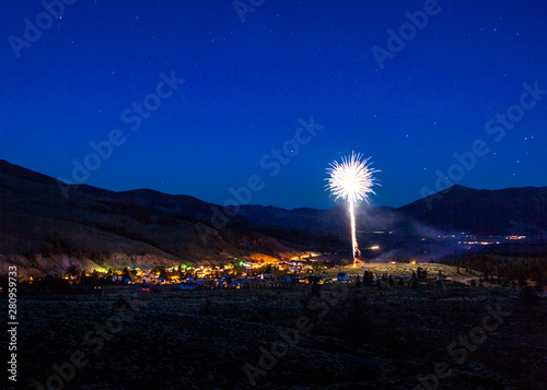 Fireworks Over Creede, Colorado on 4th of July photo