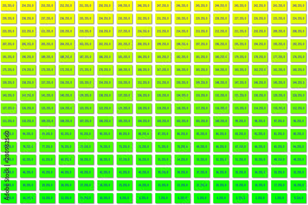 RGB Colour Picker Yellow to Green [Includes instruction on how to add