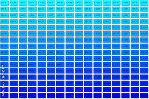 RGB Colour Picker: Cyan to Blue [Includes instruction on how to add these swatches to another Illustrator document]