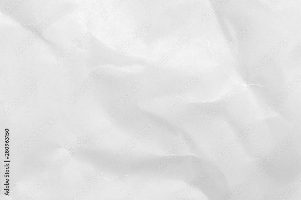 Clean white paper, wrinkled, abstract for background.