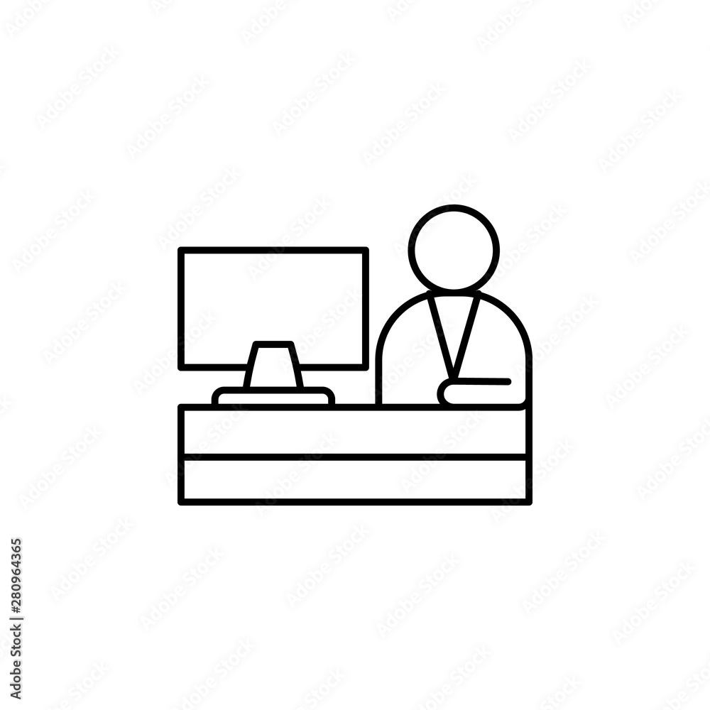 Office, man, computers icon. Element of concentration line icon