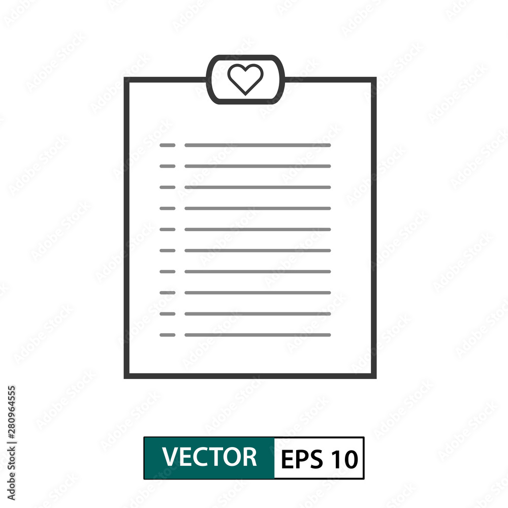 Love diary icon. Outline style. Isolated on white. Vector illustration EPS 10 Love diary icon. Outline style. Isolated on white. Vector illustration EPS 10