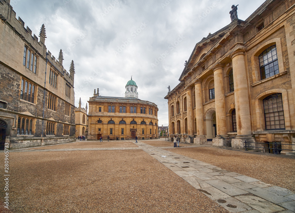 Clarendon quadrangle occupied by the old Old Bodleian Library . Oxford. England