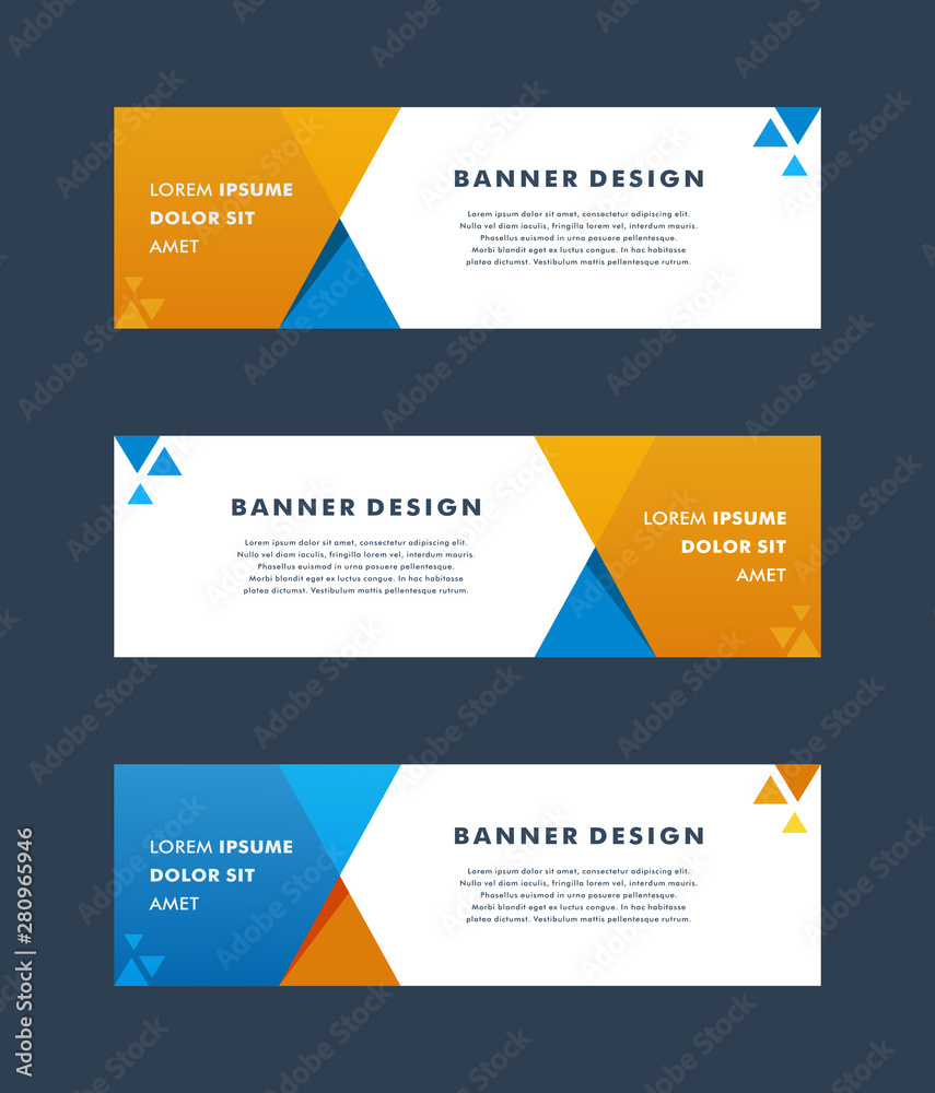 Vector abstract geometric design banner web template. - Vector