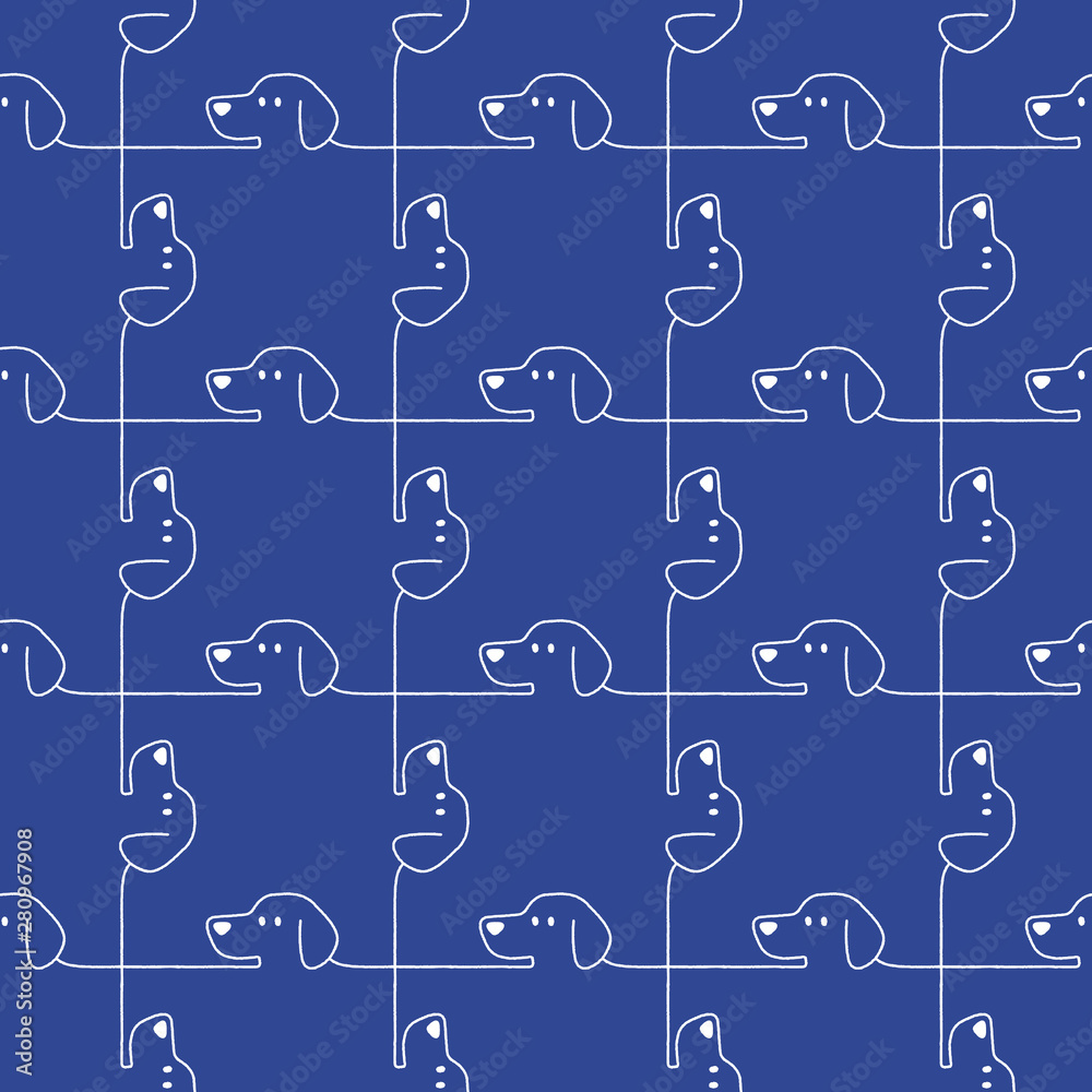Funny and cute dog seamless pattern, Funny and cute dog seamless pattern,