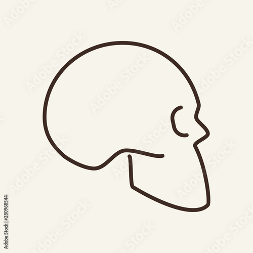 Skull vector line icon. Body, Halloween, attribute. Holiday concept. Vector illustration can be used for topics like holiday, Halloween, medicine
