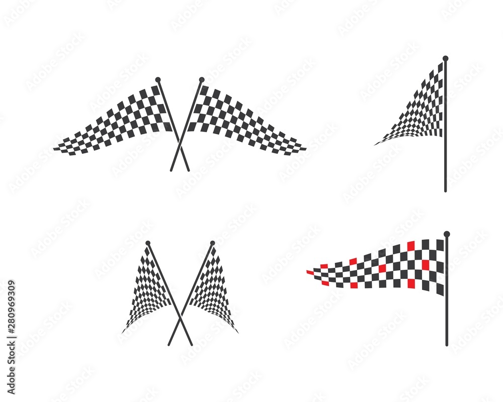 Fototapeta premium racing flag icon of automotif illustration vector