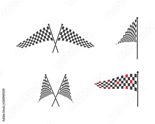 racing flag icon of automotif illustration vector