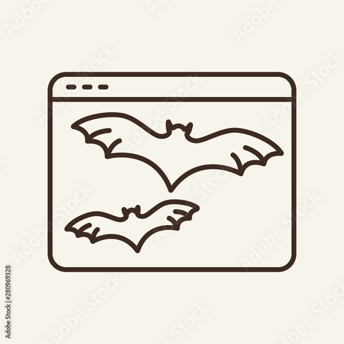 Web site Halloween vector line icon. Page, Halloween, wireless connection. Holiday concept. Vector illustration can be used for topics like holiday, Halloween, Internet