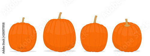 Isolated pumpkins on transparent background