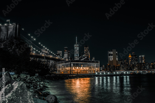 Jane s Carousel with the Brooklyn Bridge at night