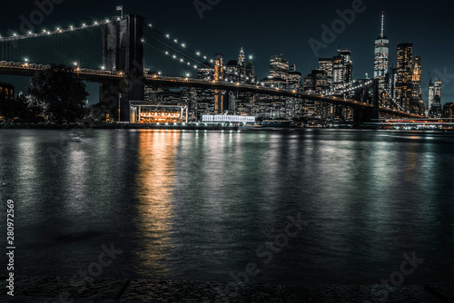 Brooklyn Bridge long exposure with downtown Manhattan