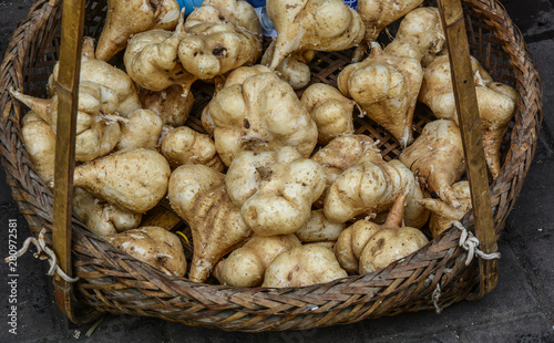 Stack of fresh Pachyrhizus erosus