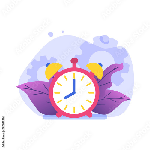 Time management concept,  Business scheduling app. Flat vector illustration.