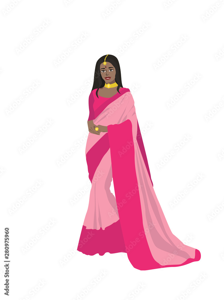 Indian girl in national costume-Sari Indian girl in national costume-Sari