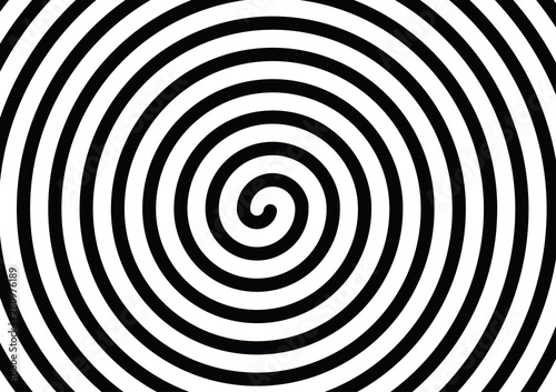 vector of twisted circle black and white optical illusion