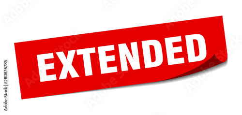 extended sticker. extended square isolated sign. extended