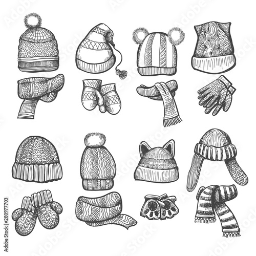 Knitting cap and scarf