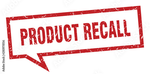 product recall sign. product recall square speech bubble. product recall