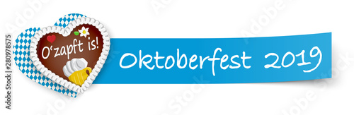 blue sticky paper with gingerbread heart Oktoberfest 2019