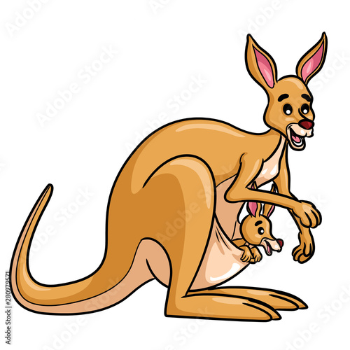 Mother Kangaroo With Her Baby