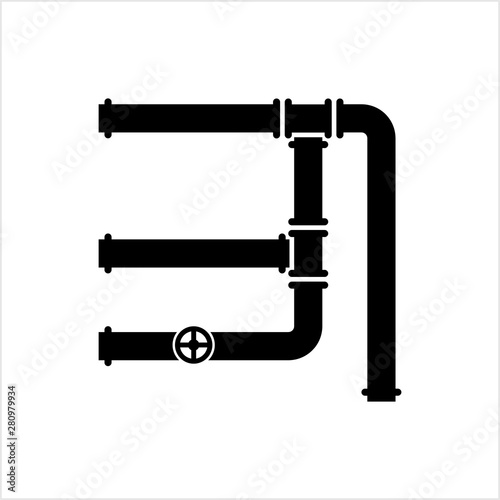 Pipe Icon, Pipe Fitting Icon, Water, Gas, Oil Pipeline, Plumbing Work