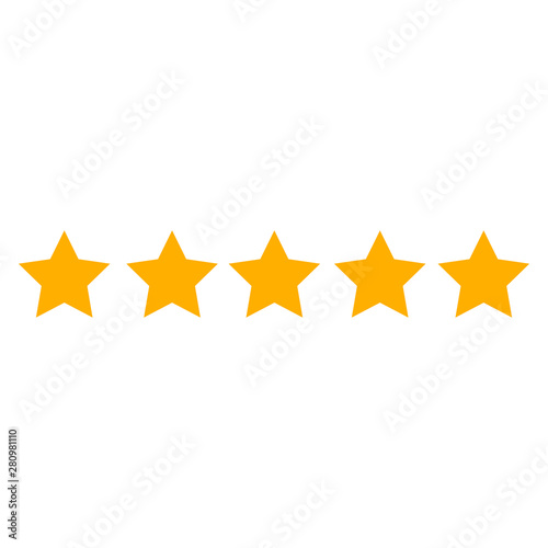Five stars icon isolated on white background. Vector illustration.