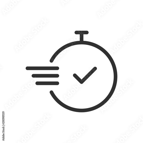 Chronometer icon isolated on white background. Vector illustration.