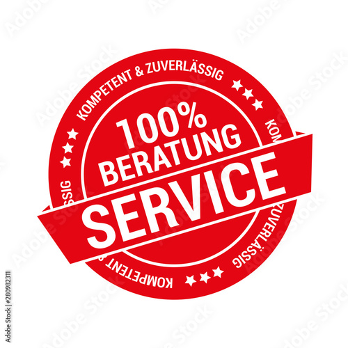 rotes Siegel für 100% Beratung und Service